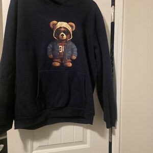 SHEIN Black Decorative Hoodie